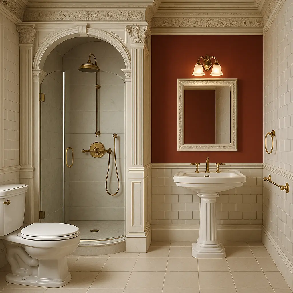 AI-generated traditional bathroom design